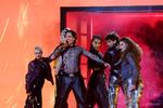 Søren Torpegaard Lunds netundertrøje fra årets udgave af Eurovision har fået en æresplads på udstillingen i Greve.  Foto: Lisa Leutner/Ritzau Scanpix