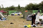 Politiet er til stede på festivalen. Her et foto fra dagtimerne. Personerne på billedet har intet med aktuelle sager at gøre.  Foto: Thomas Borberg