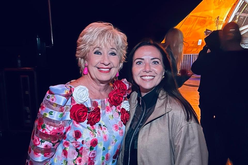 Birthe Kjær sammen med sin niece Maria inden koncerten. Privatfoto 