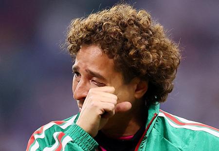 Mexicos Guillermo Ochoa var i tårer efter kampen. Foto: Eloisa Sanchez/Ritzau Scanpix
