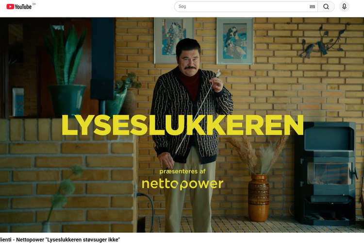 'Lyseslukkeren' var titlen på en af elselskabet Nettopowers tidligere reklamer, som her på YouTube. I dag er selskabet politianmeldt og begæret konkurs, men kan måske alligevel snart hverve nye kunder. Foto: Screenshot fra YouTube