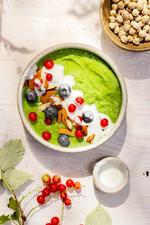 Grøn grød er godt og populært. Her i en version med ekstra protein. Foto: Sara Galbiati