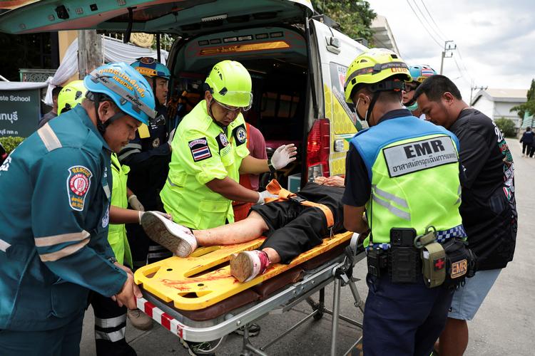 Hændelsen fandt sted i distriktet Bang Kruai, og politiet har meddelt, at det har identificeret gerningspersonen som en elev. Foto: Chalinee Thirasupa/Ritzau Scanpix