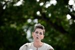 »Jeg synes, det er ærgerligt, at I ikke vil respektere det«, sagde Pia Olsen Dyhr efter 17 minutters spørgeregn under SF's første pressemøde som regeringsparti. Foto: Jens Dresling