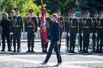 Mette Frederiksen i Kyiv i dag, hvor hun deltager i Ukraines flagdag.  Foto: Maxym Marusenko/Ritzau Scanpix