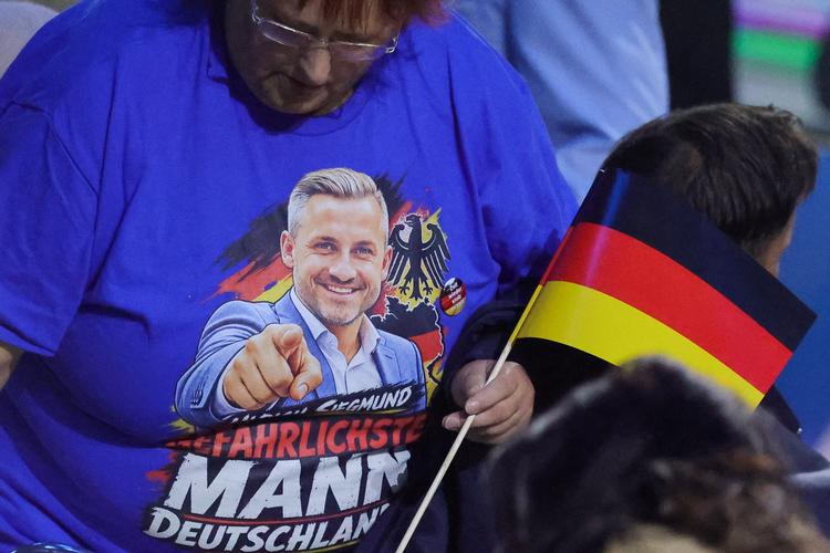 'Tysklands farligste mand', kaldte tidsskriftet Der Spiegel for nylig AfD-lederen i Sachsen-Anhalt, Ulrich Siegmund.  Foto: Fabrizio Bensch/Ritzau Scanpix