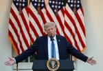 Donald Trump taler her under en middag i Det Hvide Hus tidligere på måneden.   Foto: Evelyn Hockstein/Ritzau Scanpix