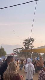 En musikfestival i byen Reim var det sted, hvor Hamas' angreb kostede flest liv. Over 300 mistede livet, mens de var til festival.  Foto: Video Obtained By Reuters/Ritzau Scanpix