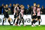 Silkeborgs Villads Westh scorer til 0-3 under superligakampen mellem Lyngby Boldklub og Silkeborg IF på Lyngby Stadion. Foto: Claus Bech/Ritzau Scanpix