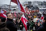 17. Jan. 2026 demonstrerede tusinder af mennesker mod USA's ønske om at overtage Grønland- Selvstyreformand Jens-Frederik Nielsen var med foran det amerikanske konsulat, hvor demonstrationen sluttede.   Foto: Martin Lehmann