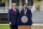 USA's præsident Donald Trump og New York Citys borgmester Zohran Mamdani taler med journalister under et pressemøde efter deres møde i Gracie Mansion i New York City. Foto: Andrew Hoffstetter/Ritzau Scanpix