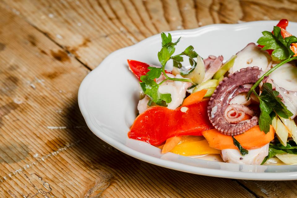 Salada de polpo var et af aftenens absolutte højdepunkter.  Foto: Christian Falck Wolff