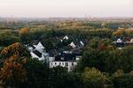 Hele området omkring byen Gelsenkirchen i Nordrhein-Westfalen er lørdag ufremkommeligt. Foto: Loui Pedersen