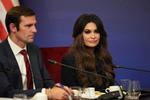 Kimberly Guilfoyle er tidligere tv-vært på Fox News og offentlig anklager i Californien, og så var hun engang forlovet med Trumps søn Donald Jr. og har været gift med den demokratiske guvernør i Californien, Gavin Newsom. Foto: Mark Schiefelbein/Ritzau Scanpix