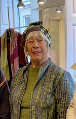 Hanne Backhaus i Blå Form i det indre København, som hun var med til at etablere i 1982 og som hun først forlod i 2022 som 80-årig.  Foto: Privatfoto