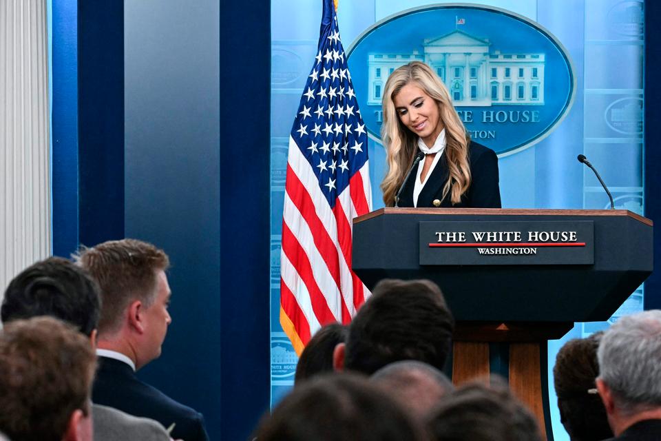 Trump's new press secretary takes the podium in a brutal fashion
