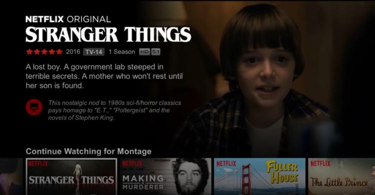 VALG. Nu viser Netflix en forsmag på den serie eller film, du overvejer, allerede mens du drøner rundt i menuerne. Det skal hjælpe dig med at vælge i tjenestens efterhånden kolossale mængde af indhold, der kun bliver større i 2017 (Foto: Screenshot/Netflix). 