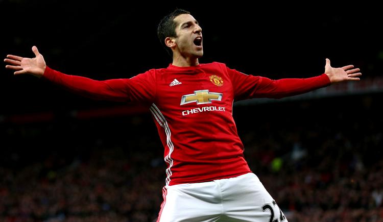 Efter at have scoret sejrsmålet udgik Henrik Mkhitaryan senere med en skade. (AP Photo/Dave Thompson) 