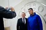 Statsminister Lars Løkke Rasmussen, lagmand Aksel V. Johannesen og formand for Naalakkersuisut Kim Kielsen til pressemøde efter deres rigsmøde mandag den 14. december 2015 på Marienborg. 