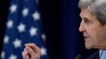 Afgående udenrigsminister John Kerry talte i dag ved The State Department i Washington i forbindelse med en fredsaftale mellem Israel og Palæstina. Foto: AP 