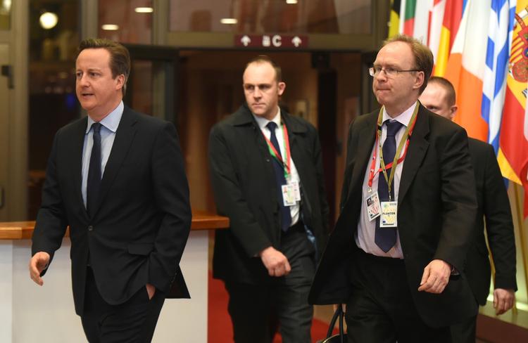 Ivan Rogers (forrest til højre) fotograferet med daværende premierminister David Cameron i Bruxelles. 