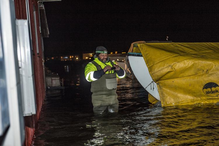 Også Præstø Havn stod under vand.  