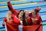 Med bronzemedaljen i holdmedley fik Pernille Blume, Mie Ø. Nielsen, Jeanette Ottesen og Rikke Møller Pedersen sat et effektfuldt punktum for OL. 