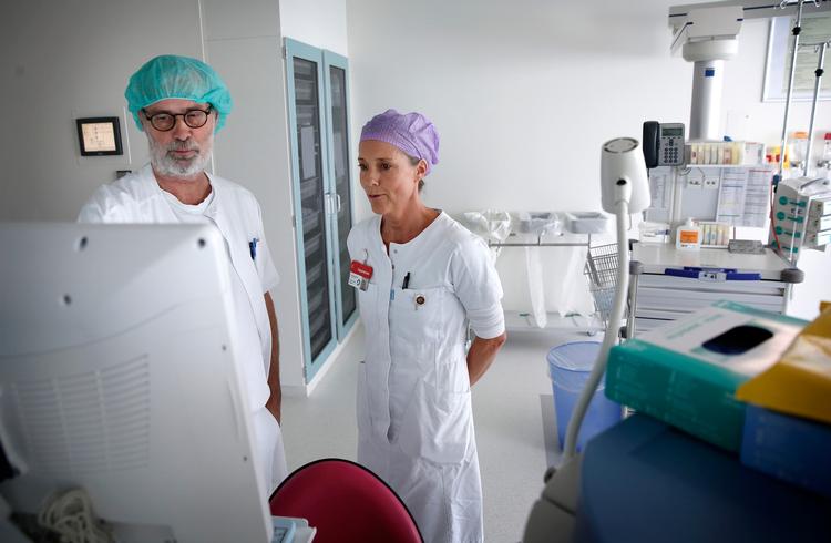 Siden maj er Sundhedsplatformen blevet indført på flere af Region Hovedstadens hospitaler - her Gentofte Hospitals anæstesi-afdeling.  