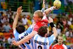 I åbningskampen ved OL slog Danmark Argentina med 25-19. 