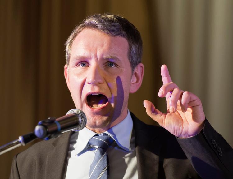 AfD-lederen Björn Höcke lægger op til en hård valgkamp med slagtning af historiske nazi-traumer. 