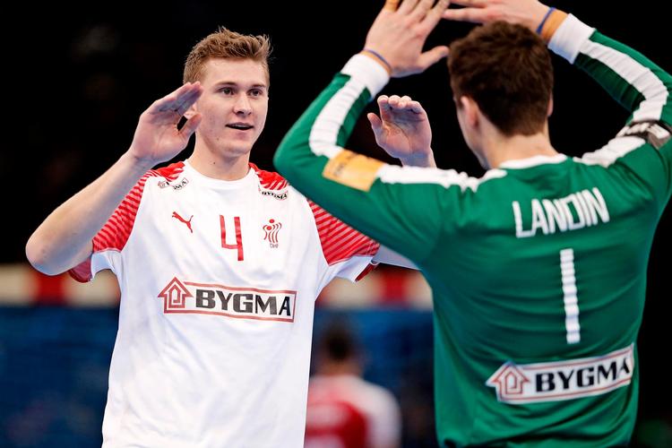 Magnus og Niklas Landin jubler efter en scoring. Foto: Jens Dresling 