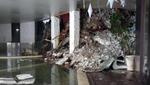 This photo taken from a video shows show piles of snow and rubble cascading down the stairway into the foyer of the hotel Rigopiano in Farindola, Italy, early Thursday, Jan. 19, 2017. A hotel in the mountainous region hit again by quakes has been covered by an avalanche, with reports of dead. Italian media say the avalanche covered the three-story hotel in the central region of Abruzzo, on Wednesday evening. (Italian Finance Police via AP) 