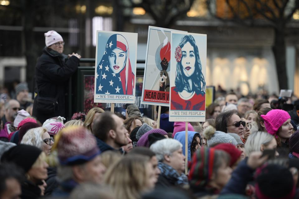 Også i Stockholm, Sverige, blev der afholdt Women's March. 
