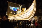 Lysende vikingeskibe var et af aftenens store slagnumre. 