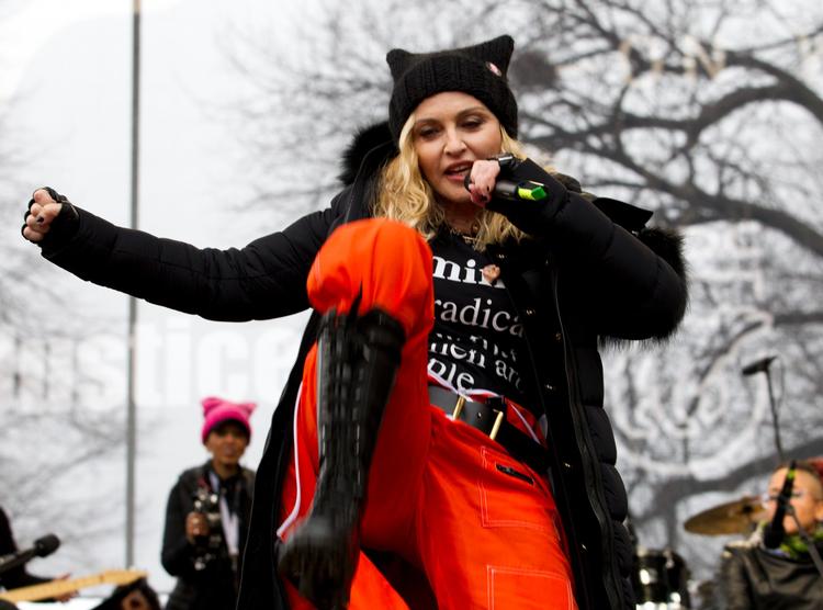 Madonna både optrådte og holdt tale i Washington. 