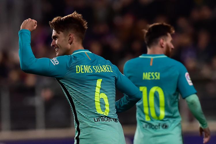 Denis Suarez åbnede målfesterne for Barcelona. 