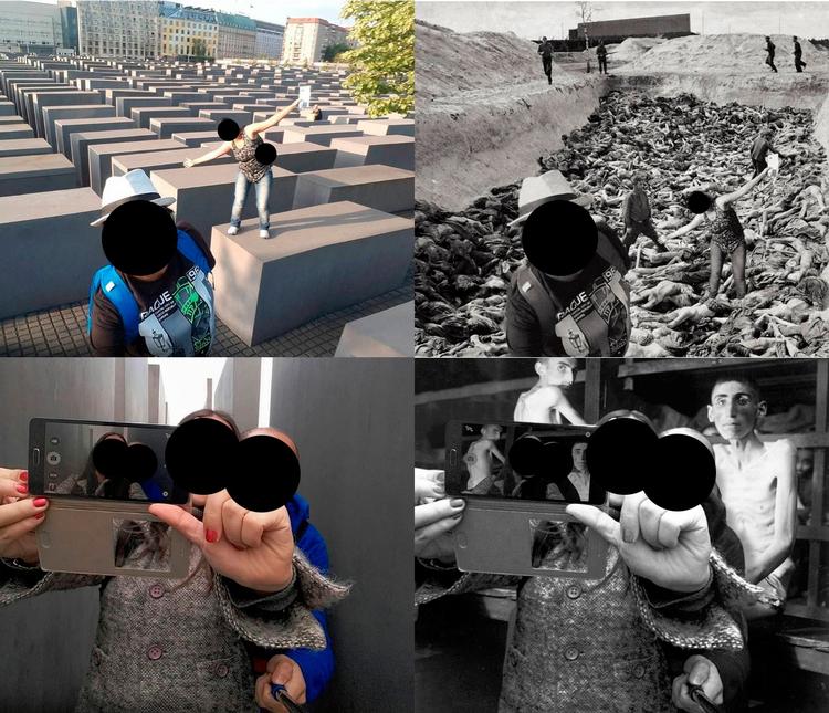 To selfies, der har været under Shahak Shapiras behandling til hans Yolocaust-projekt. 