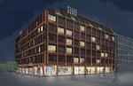 Steel House er et nyt hostel, der er bygget i 'industriel' stil. Det åbner til sommer i Nyropsgade i København Illustration Arp-Hansen Hotel Group