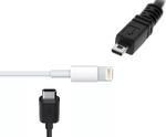 . Apple vil nu prøve at bygge bro mellem deres Lightning-stik (i midten) og USB-C (nederst) via indførelsen af en tredje standard, det gamle UAC-stik (øverst).  