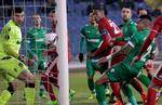 Anicet Abel (th.) fra Ludogorets var uheldig i kampens indledning, og det førte til et selvmål, der gav FC København den ønskede ro på spillet.
 