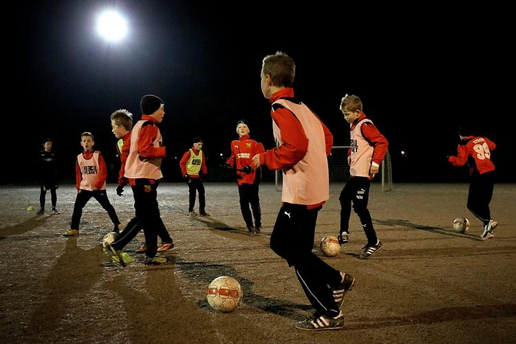 Børn til fodboldtræning