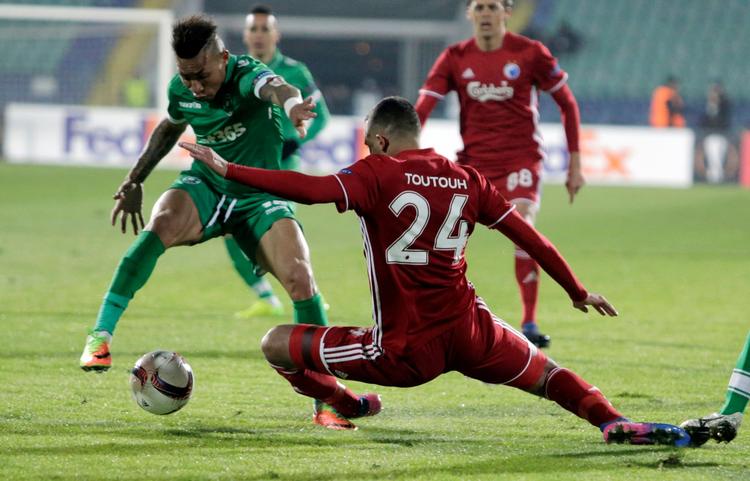 I den første kamp i Bulgarien scorede  Youssef Toutouh det andet mål for FC København. 