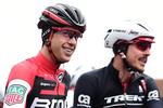 Endnu før dagens etape havde Richie Porte optimismen i behold, men smilet var stivnet, da han havde sat over 14 minutter til. Derimod var John Degenkolb (th) tæt på sejren i dag, da han kun måtte se sig slået af italieneren Sonny Colbrelli. Foto: A.S.O/A. Broadway. 