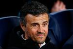 Barcelonas træner, Luis Enrique, inden kampen gik i gang. 