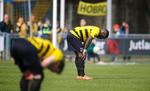 Da Wilfried Domoraud øgede til 5-0 for Hobro i begyndelsen af 2. halvleg, lignede det et totalt sammenbrud for Vejle, der dog fik dæmpet ydmygelsen med en reducering. 