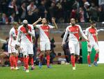 Monaco Fabinho (i midten) scorede til 2-0.  
