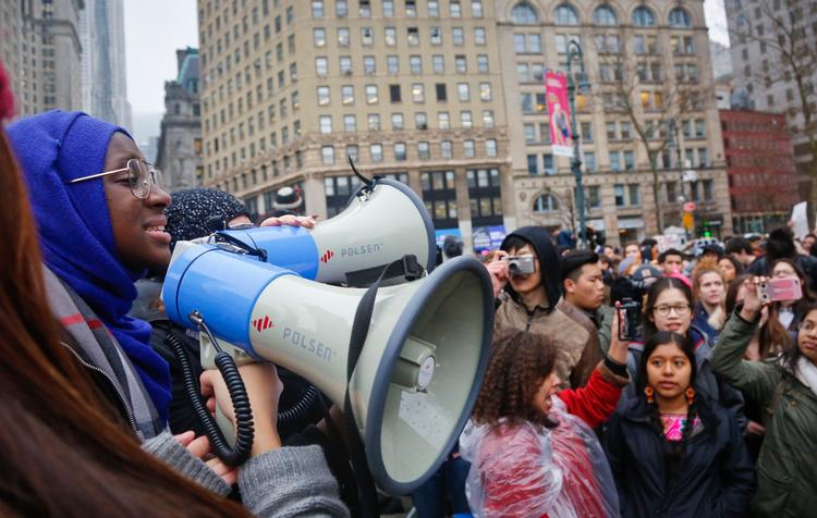 Mange steder i USA har der været protester mod indrejseforbudet. 