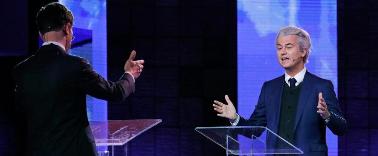 Besejret. Natiolisten Geert Wilders gik frem ved onsdagens hollandske valg, men ministerpræsident Mark Rutte vandt valget. Foto: Yves Herman, AP 