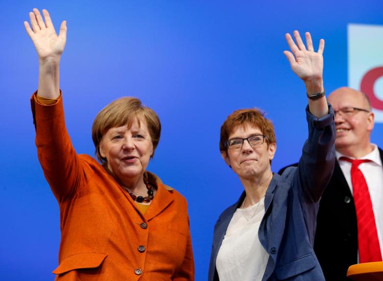 Angela Merkel turnerede i Saarland sammen med Annegret Kramp-Karrenbauer i denne uge. 