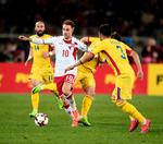 I første halvleg havde Christian Eriksen Danmarks største chancen, i anden halvleg skabte han den til Mathias 'Zanka' Jørgensen. 
